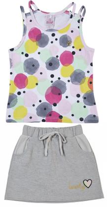 Imagem de Conjunto Feminino Regata C/ Shorts-saia Moletinho Nº 4 Ao 8