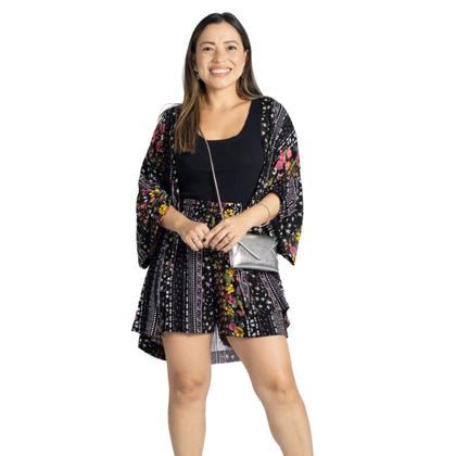 Imagem de Conjunto Feminino Shorts e Cardigan Jardim Florido