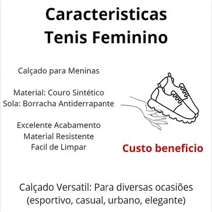 Imagem de Conjunto Feminino Tenis casual Mais Mochila E Relogio Infantil Volta As Aulas