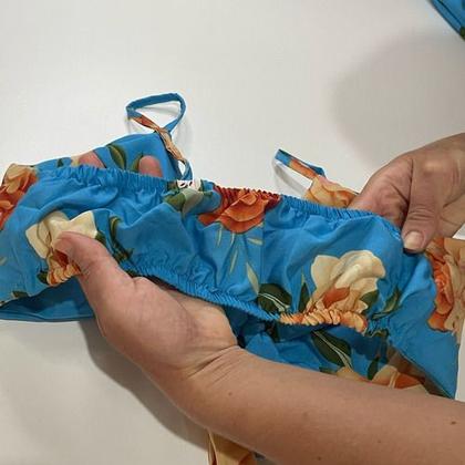 Imagem de Conjunto Feminino Verão Plus Size Três Peças Shorts Cropped Com Bojo E shorts Casual Moderno Moda Praia