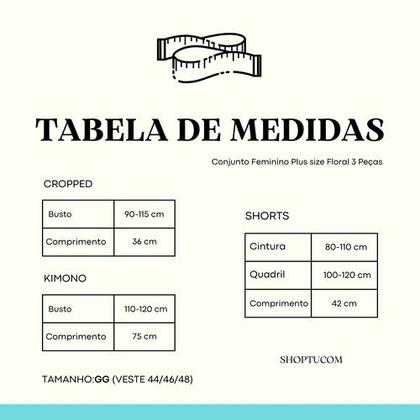 Imagem de Conjunto Feminino Verão Plus Size Três Peças Shorts Cropped Com Bojo E shorts Casual Moderno Moda Praia