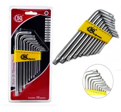 Conjunto Ferramentas Chaves Torx Allen Hexagonal Ponta Dupla - SQ
