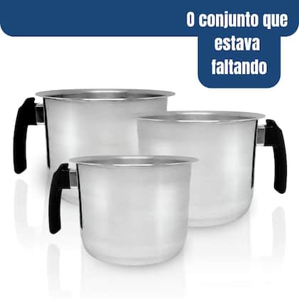 Imagem de Conjunto Fervedor Alumínio Leiteira Canecão Café 3 Peças