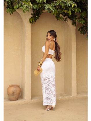 Imagem de Conjunto Festa Saia Longa e Top em Renda