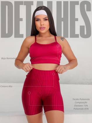Imagem de Conjunto Fitness 3D Cropped e Short  Conforto, Estilo e Alta Performance Moda Fitness Feminina
