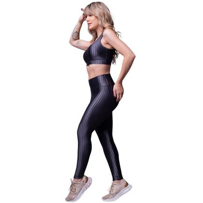Imagem de Conjunto Fitness Bella Fiore New Zig 3D Top Bojo Removível e Calça Academia Malhar