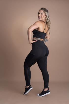 Imagem de Conjunto Fitness Feminino Calça Legging Cintura Alta Com Bolso Tela E Top Cropped Alcinha Treino Moda Academia F7 NEW STYLE