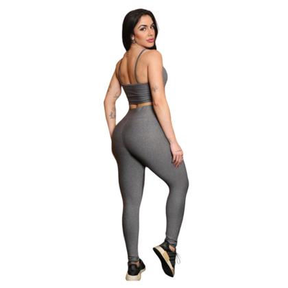 Imagem de CONJUNTO Fitness Feminino TOP ALÇA FINA + Calça LEG BÁSICA Sports Treino Tecido Premium 877