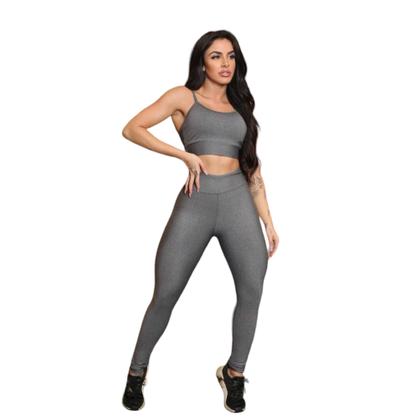 Imagem de CONJUNTO Fitness Feminino TOP ALÇA FINA + Calça LEG BÁSICA Sports Treino Tecido Premium 877