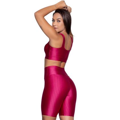 Imagem de Conjunto Fitness Vekyo Modas Top Bojo Removível e Bermuda New Zig Roupa de Academia Corrida