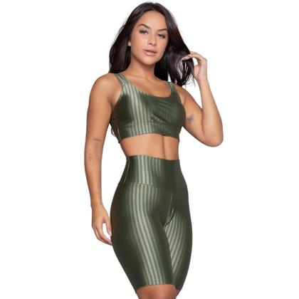 Imagem de Conjunto Fitness Vekyo Modas Top Bojo Removível e Bermuda New Zig Roupa de Academia Corrida