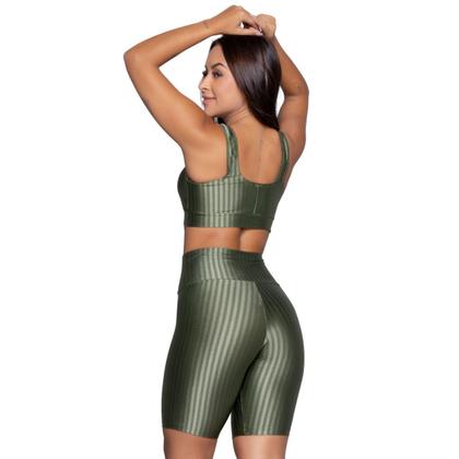 Imagem de Conjunto Fitness Vekyo Modas Top Bojo Removível e Bermuda New Zig Roupa de Academia Corrida