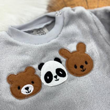 Imagem de Conjunto Fleece com Bordado Quentinho Peluciado Para Bebê