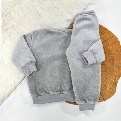 Imagem de Conjunto Fleece com Bordado Quentinho Peluciado Para Bebê