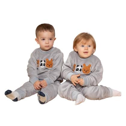 Imagem de Conjunto Fleece com Bordado Quentinho Peluciado Para Bebê