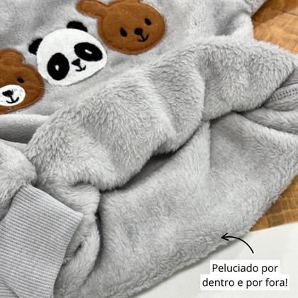 Imagem de Conjunto Fleece com Bordado Quentinho Peluciado Para Bebê