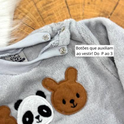 Imagem de Conjunto Fleece com Bordado Quentinho Peluciado Para Bebê