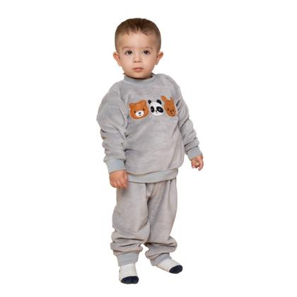 Imagem de Conjunto Fleece com Bordado Quentinho Peluciado Para Bebê