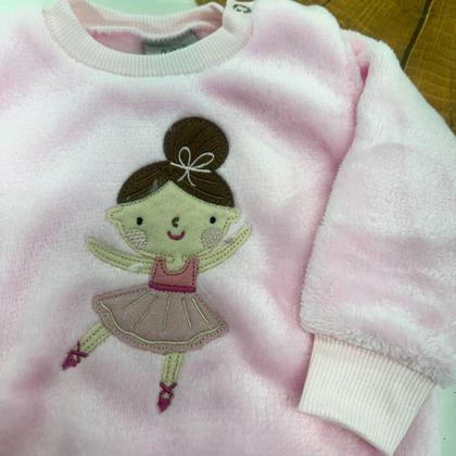 Imagem de Conjunto Fleece com Bordado Quentinho Peluciado Para Bebê