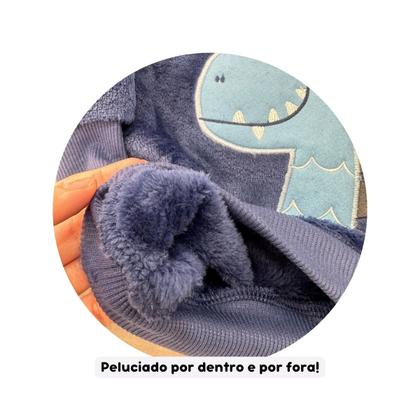 Imagem de Conjunto Fleece com Bordado Quentinho Peluciado Para Bebê