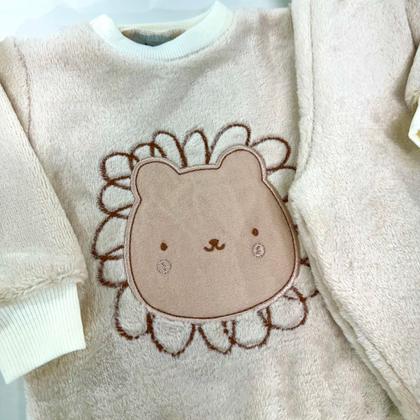 Imagem de Conjunto Fleece com Bordado Quentinho Peluciado Para Bebê