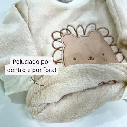 Imagem de Conjunto Fleece com Bordado Quentinho Peluciado Para Bebê