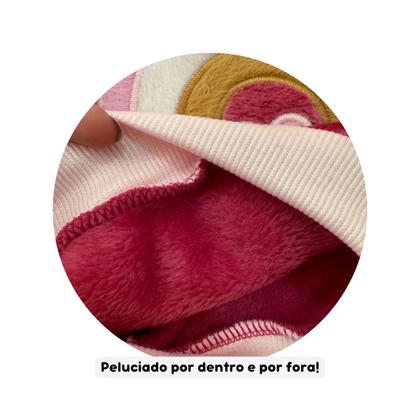 Imagem de Conjunto Fleece com Bordado Quentinho Peluciado Para Bebê