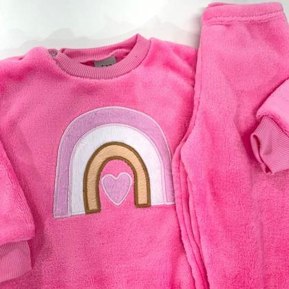 Imagem de Conjunto Fleece com Bordado Quentinho Peluciado Para Bebê