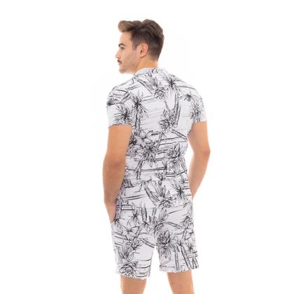 Imagem de Conjunto Floral Masculino Camisa Shorts Moda Praia