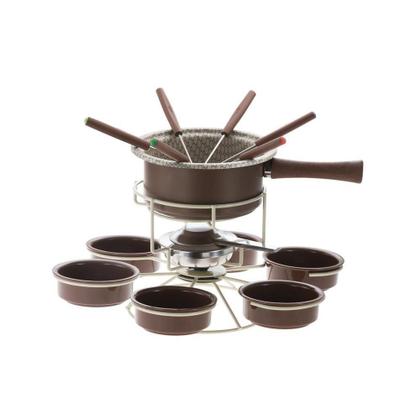 Imagem de Conjunto Fondue Giratório 15 Peças Cor Chocolate Forma Inox