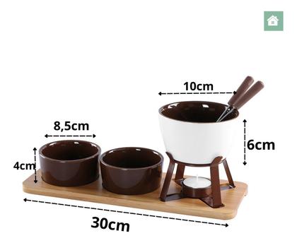 Imagem de Conjunto Fondue Lier Com Bambu Hauskraft 8 Peças