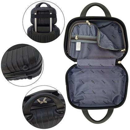 Imagem de Conjunto Frasqueira Viagem Rígida Necessaire Organizador Mão Bagagem Leve Resistente Abs