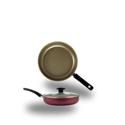 Imagem de Conjunto Frigideiras 3 Peças Antiaderentes com Tampa.