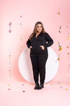 Imagem de Conjunto Frio Feminino Plus Size Casaco Calça