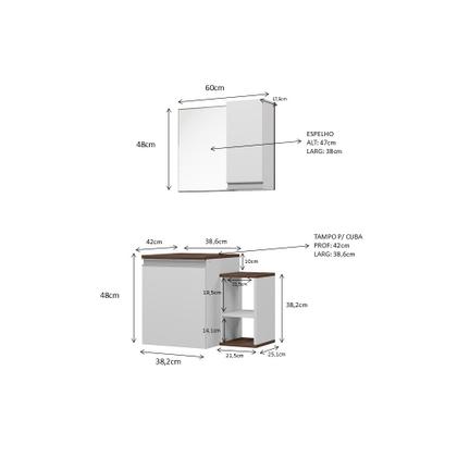 Imagem de Conjunto Gabinete Armario para Banheiro Italia