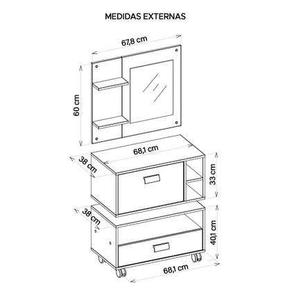 Imagem de Conjunto Gabinete Banheiro Armário Towel Branco Caemmun