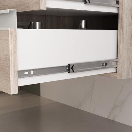 Imagem de Conjunto gabinete banheiro completo prisma 80cm madeirado inteiro