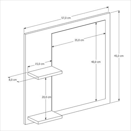 Imagem de Conjunto gabinete com espelheira e cuba para banheiro 60cm adonis preto ripado