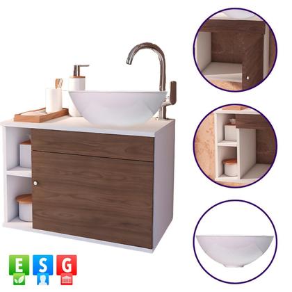 Imagem de Conjunto Gabinete para Banheiro Completo com Cuba Itália