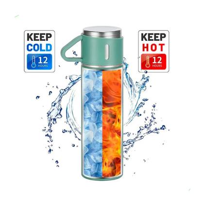 Imagem de Conjunto Garrafa Térmica Vacuum Flask Set 500ml Com 3 Xícaras MS702