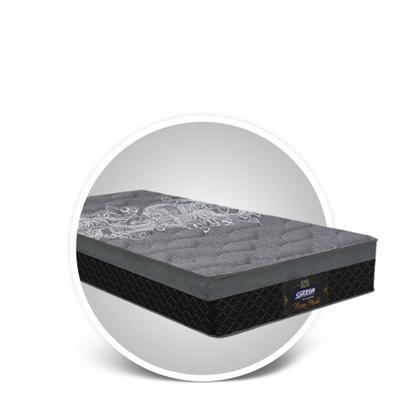 Imagem de Conjunto Gazin New York Preto Box Baú Max Blindado Suede Chumbo Solteiro 88x188x68cm