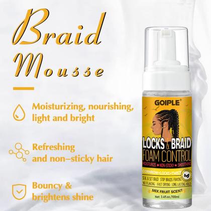 Imagem de Conjunto Goiple Braid Mousse & Edge Control para Cabelos Pretos
