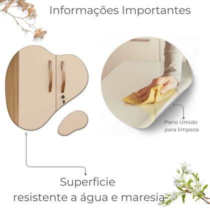 Imagem de Conjunto Guarda Roupa 6 Portas com Cômoda e Multiuso - Carvalho Americano - Off White- EdeCasaMoveis