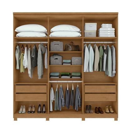 Imagem de Conjunto Guarda-roupa Alonzo com Espelho e Pés e Cômoda da Vinci com Nicho