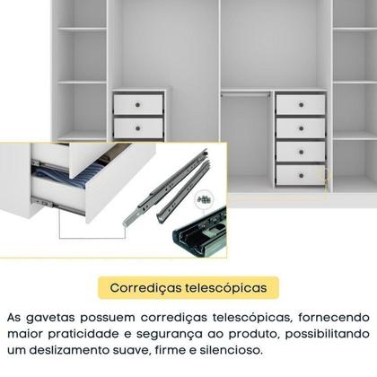 Imagem de Conjunto Guarda-roupa Casal 6 Portas 2 com Espelho e Cama Casal Monaco Espresso Móveis