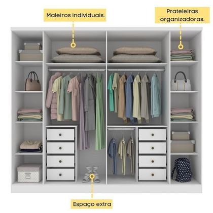 Imagem de Conjunto Guarda-roupa Casal 6 Portas 2 com Espelho e Cama Casal Monaco Espresso Móveis