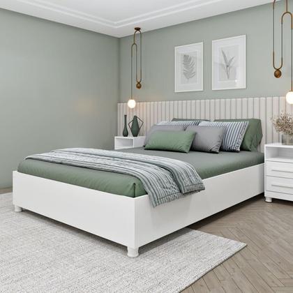 Imagem de Conjunto Guarda-roupa Casal 6 Portas 2 com Espelho e Cama Casal Monaco Espresso Móveis