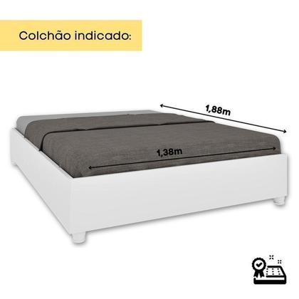 Imagem de Conjunto Guarda Roupa Casal 6 Portas 8 Gavetas Puxador Mdf Com Pés Portugal E Cama Casal Monaco