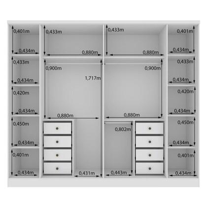 Imagem de Conjunto Guarda Roupa Casal 6 Portas 8 Gavetas Puxador Mdf Com Pés Portugal E Cama Casal Monaco