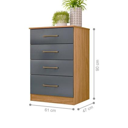 Imagem de Conjunto Guarda Roupa Com Espelho e Cômoda Gokyo Freijó Cinza